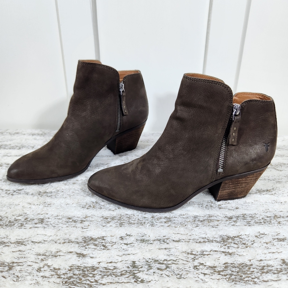 Frye Dark Brown Leather Booties